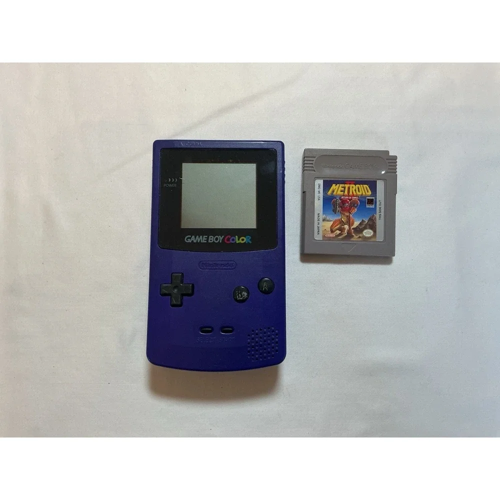 Nintendo Game Boy Color Purple Grape Handheld Console CGB-001 W/Metroid 2